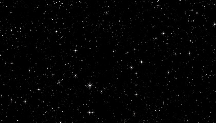 Fototapeta premium Night Sky with Sparkling Stars on Deep Black Background for Cosmic Visual