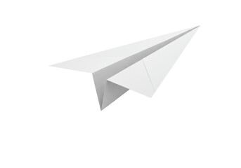 Isolated Simple White Paper Airplane