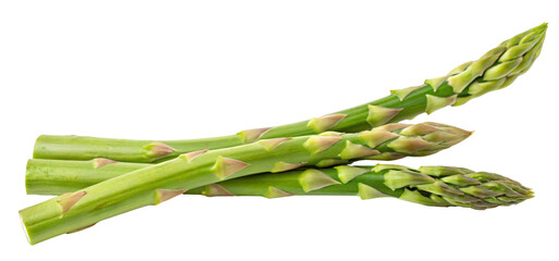 Fresh green asparagus spears isolated on a black background for culinary and health concepts