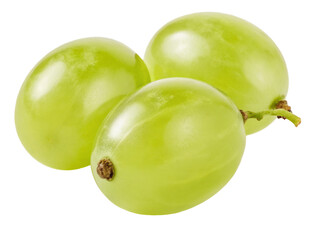 Fresh juicy green grapes isolated on white background for healthy eating and organic fruit lovers