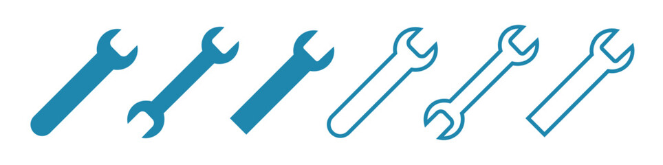 Wrench spanner tool and combination spanner open box. wrench and screwdriver repair and tool icons set. crossed wrenches tool repair service maintenance equipment .
