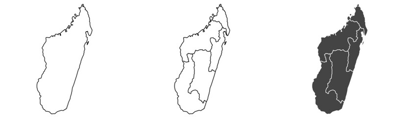 Madagascar map – vector illustration of regions and political borders