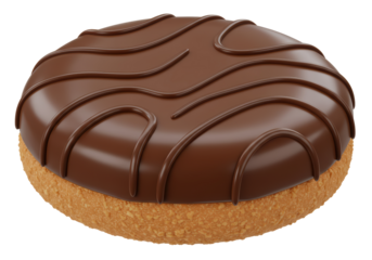 Isolated Tempting Chocolate Biscuit with Rich Dark Topping