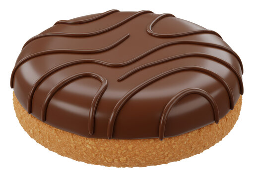 Isolated Tempting Chocolate Biscuit with Rich Dark Topping