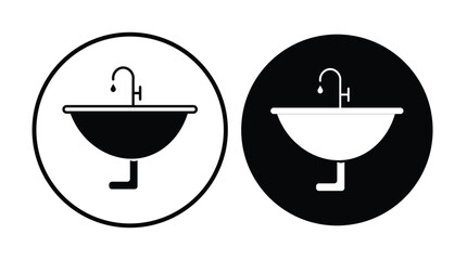 Basin icon vector design. wash basin icon  vector. Bathroom line and solid vector design illustration in trendy style