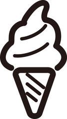 アイコン　アイス　ソフトクリーム　ピクトグラム　線　ラインアイコン　飾り　あしらい　イラスト素材