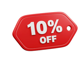 Isolated Eye Catching 10 Percent Off Tag Promotion