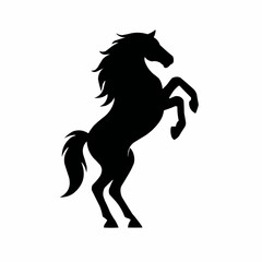 Obraz premium Unbridled Power: Rearing Horse Silhouette