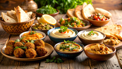 Fototapeta premium Middle Eastern Mezze Platter Feast.