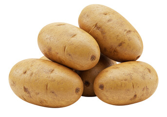 Isolated Pile of Fresh Brown Potatoes
