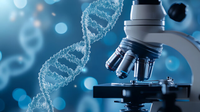 Microscope and DNA Double Helix Structure