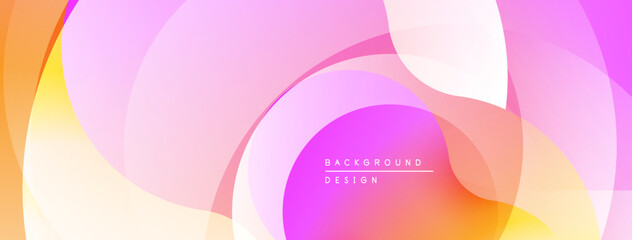 Abstract gradients, flowing shapes create soft, modern background. Pink, orange, purple hues dominate composition. Minimalist design.