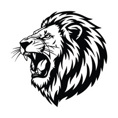 Lion Head Vector, King of Jungle Clipart, Tribal Lion Face Illustration, Bold Lion Design, Majestic Lion Graphic