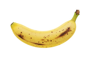 Isolated Overripe Banana with Brown Spots