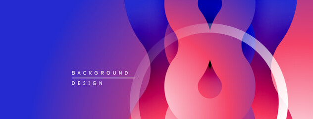 Abstract fluid shapes, vibrant gradients. Blue, purple, pink hues blend seamlessly creating modern design. Minimalist aesthetic.