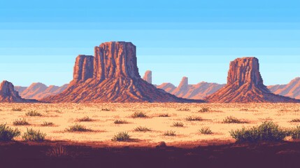 Fototapeta premium Pixelated desert landscape (4)