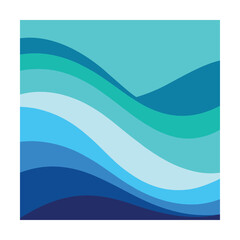 abstract cyan to sea blue ombre gradient waves background design