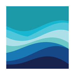 abstract cyan to sea blue ombre gradient waves background design