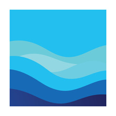 Obraz premium abstract cyan to sea blue ombre gradient waves background design