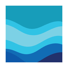 abstract cyan to sea blue ombre gradient waves background design