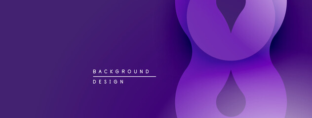 Abstract purple layers create dynamic visual effect. Modern design suitable for backgrounds, presentations, branding. Smooth gradients offer depth.