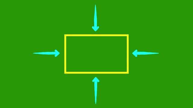 Looping Animation of Four Directional Arrows Pointing from Center with Simple Sketchy Line Style for Creative UI Design and Animated Video Projects