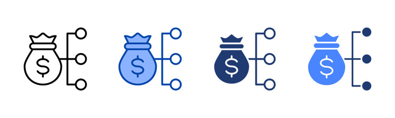 Income icon set multiple style collection