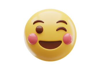 Isolated Winking Smiley Face Emoji