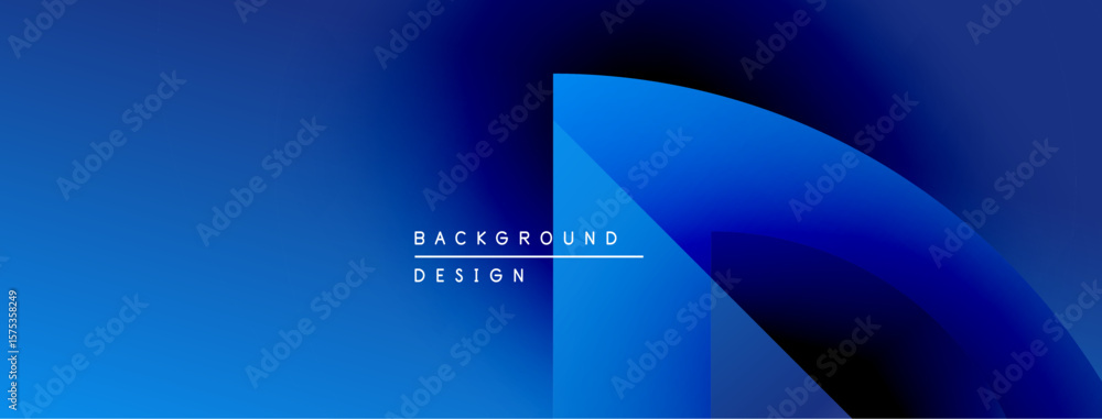 Poster abstract blue gradients create dynamic shapes. text reads background design centered within composit