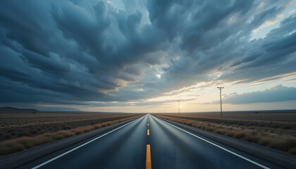 Fototapeta premium road in the sunset