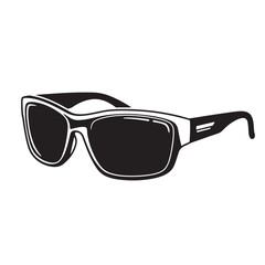 Stylish black and white sunglasses vector illustration for fashion and accessory concepts