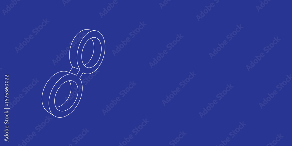 Aufkleber the outline of a large astrological opposition symbol made of white lines on the left. 3d view of th