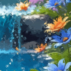 Various oil paintings, flowers, landscapes, lakes, roses, peonies, forests, suns, mountains, waters, birds, etc