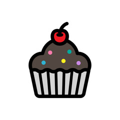 カップケーキのシンプルなベクターアイコン素材