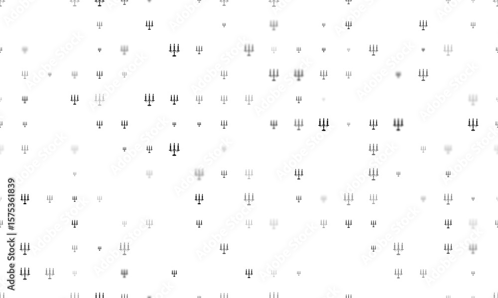 Poster seamless background pattern of evenly spaced black candlestick with candles symbols of different siz