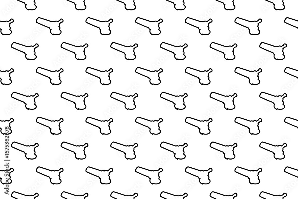 Aufkleber Seamless pattern completely filled with outlines of angle grinder symbols. Elements are evenly spaced. Illustration on transparent background