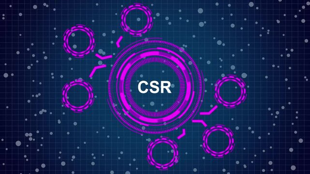 grid background animation. Internet, business, Technology and network concept. A CRS concept button on a futuristic technology privacy concept. digital technology 4k video animation.
