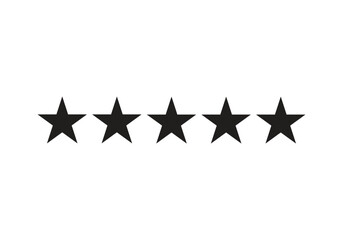 Vector five star rating icon. A flat design for customer reviews and product feedback
