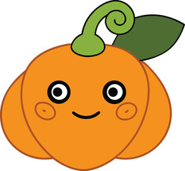Cute Pumpkin Blob with Leafy Side Ears