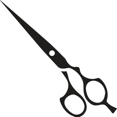 Scissor sign. Flat icon style. Scissors black on transparent background.