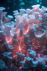 "Bioluminescent Coral Skin" 