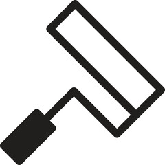 Vector paint roller icon. Two-tone version on black and white background