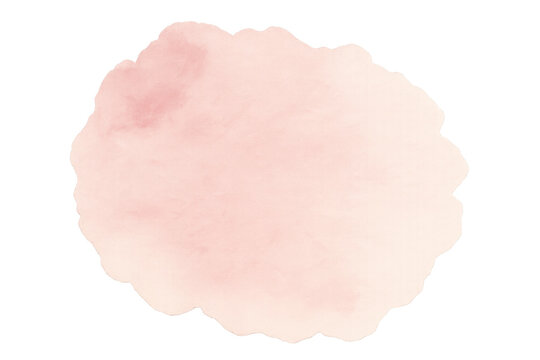 Delicate pink watercolor stain spreading softly, creating textured elegance with transparent background for subtle design enhancement