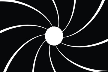Abstract Black and White Radial Lines Design.