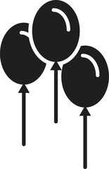 Bunch of balloons in cartoon flat style isolated on white background