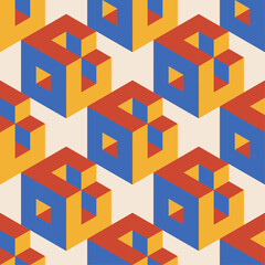 Trendy minimalist seamless pattern with abstract creative geometric composition