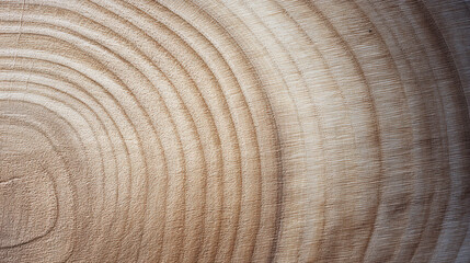 The detail of the concentric growth s is clear in this section of freshly cut tree trunk, showcasing the natural patterns and textures of the wood grain.
