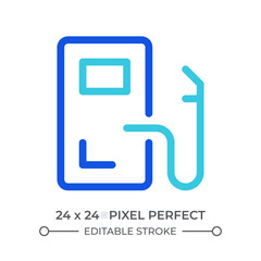 Fuel pump station colorful line ui icon. Refueling service. Petroleum business, diesel. Industrial, engineering. Isolated vector duotone linear symbol. User interface element, pixel perfect