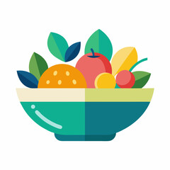 vector illustration of a bowl of fruit