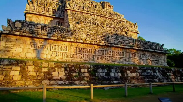 Exploring the Ancient Mayan Ruins of Ek Balam, Yucatan Peninsula, Mexico, Archaeological Site